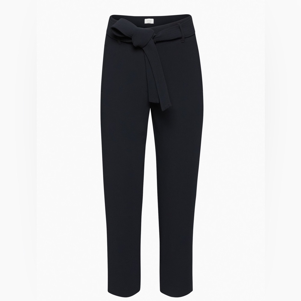 Wilfred Black Tie Front Cropped Trouser Crepe Pants Size 6 - Picture 5 of 15